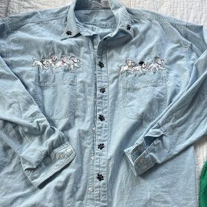 Light Blue Denim Shirt with 101 Dalmatian Embroidery